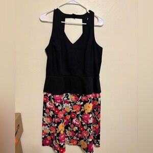 Sheri Martin New York Floral Fit & Flare Dress Black Bodice Size 12